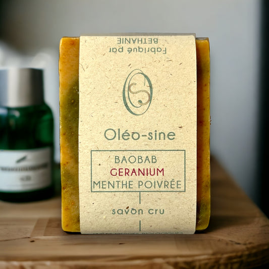 Le savon Baobab Géranium Menthe poivrée